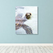 Honu Hawaiian Zee Turtle - Hawaii Turtles Canvas Afdruk (Insitu (Houten vloer))