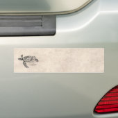 Honu Hawaiian Zee Turtle on  Parchment Bumpersticker (Op auto)