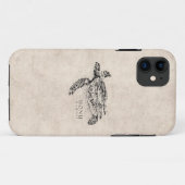 Honu Hawaiian Zee Turtle on  Parchment Case-Mate iPhone Case (Achterkant (horizontaal))