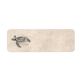 Honu Hawaiian Zee Turtle on  Parchment Etiket