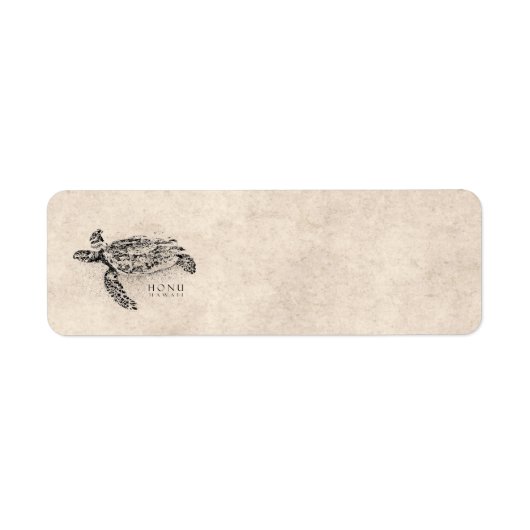 Honu Hawaiian Zee Turtle on Parchment Etiket (Voorkant)