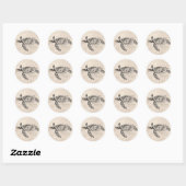 Honu Hawaiian Zee Turtle on  Parchment Ronde Sticker (Vel)