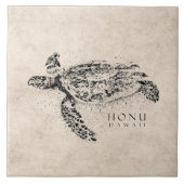 Honu Hawaiian Zee Turtle on  Parchment Tegeltje (Voorkant)