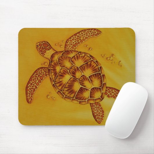 Honu in Gold Tropical Zee Turtle Muismat (Met muis)