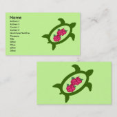 Honu met visitekaartjes van hibiscus bloemen (Voorkant / Achterkant)