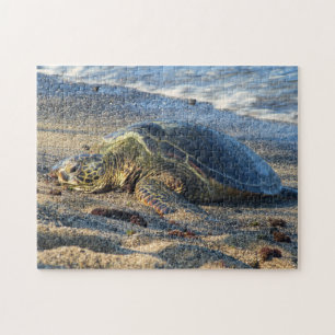 Honu op de warme zand legpuzzel