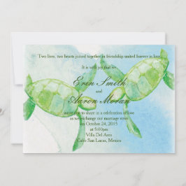 Honu Pair Wedding Invitation Kaart