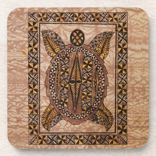 Honu Primitive Hawaiian Tattoo Tapa Drankjes Onderzetter (Voorkant)