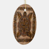 Honu Primitive Hawaiian Tattoo Tapa Keramisch Ornament (Rechts)