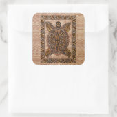 Honu Primitive Hawaiian Tattoo Tapa Vierkante Sticker (Tas)