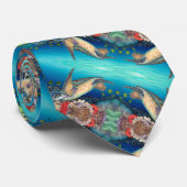 Honu Swimming (groene Zee schildpad) Stropdas (Opgerold)