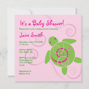 Honu Swirls Baby shower of Birthday Invitation Kaart