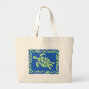 Honu Tapa Hawaiian Beach Bag Grote Tote Bag