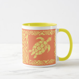 Honu Tapa Hawaiian Primitive Turtle Mok