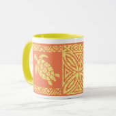 Honu Tapa Hawaiian Primitive Turtle Mok (Voorkant links)