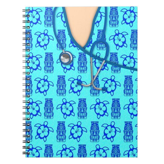 Honu Tiki Island Medical Scrubs Notitieboek (Voorkant)