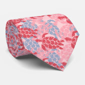 Honu Zee Schildpad Hawaiian Aloha - Roos Stropdas (Opgerold)