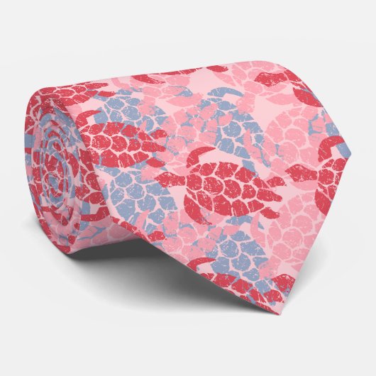 Honu Zee Schildpad Hawaiian Aloha - Roos Stropdas (Opgerold)