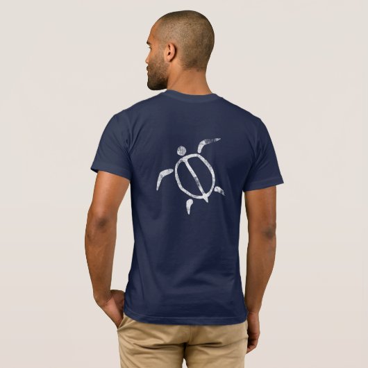 Honu (Zee schildpad) Pertroglyph Shirt (Achterkant volledig)