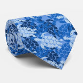 Honu Zee Turtle Hawaiian Aloha - Blue Stropdas (Opgerold)