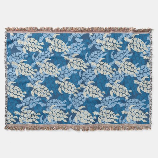 Honu Zee Turtle Hawaiian Aloha - Indigo Deken (Voorkant)