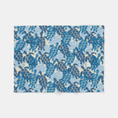 Honu Zee Turtle Hawaiian Aloha - Indigo Fleece Deken (Voorkant (Horizontaal))
