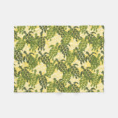 Honu Zee Turtle Hawaiian Aloha - Olive Fleece Deken (Voorkant (Horizontaal))