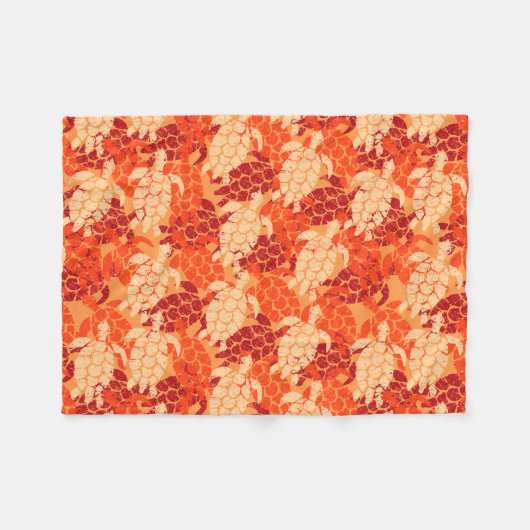 Honu Zee Turtle Hawaiian Aloha - Papaya Fleece Deken (Voorkant (Horizontaal))