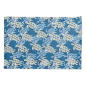 Honu Zee Turtle Hawaiian Aloha Reversible Indigo Kussensloop (Achterkant)