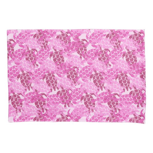 Honu Zee Turtle Hawaiian Aloha Reversible Pink Kussensloop (Voorkant)