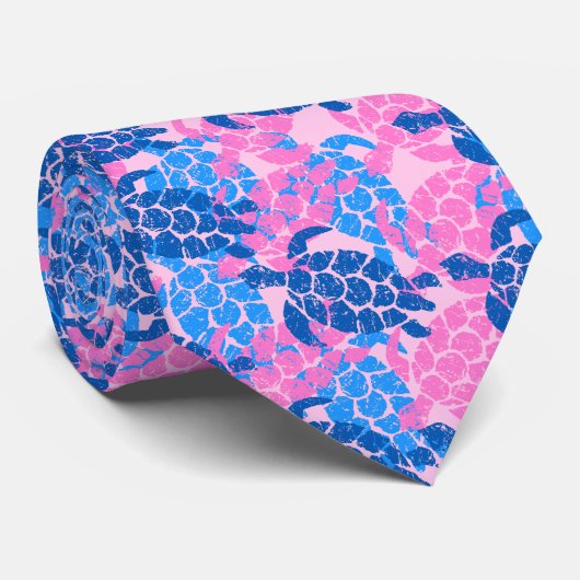 Honu Zee Turtle Hawaiian Aloha - Roze Stropdas (Opgerold)