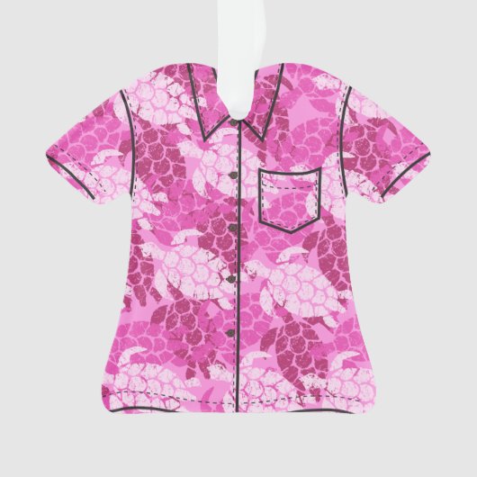 Honu Zee Turtle Hawaiian Aloha Shirt Ornament (voorkant)