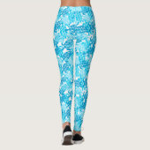 Honu Zee Turtle Hawaiian Aloha Turquoise Leggings (Achterkant)