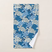 Honu Zee Turtle Hawaiian Coordinates Indigo Bad Handdoek (Handdoek)