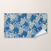 Honu Zee Turtle Hawaiian Coordinates Indigo Bad Handdoek (Handdoek)