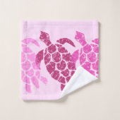 Honu Zee Turtle Hawaiian coördineert roze Bad Handdoek (Wasdoekje)