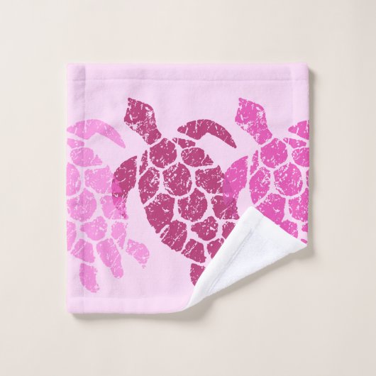 Honu Zee Turtle Hawaiian coördineert roze Bad Handdoek (Wasdoekje)