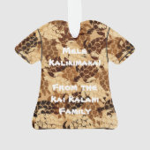 Honu Zee Turtle Hawaiian Faux Wood Aloha Shirt Ornament (achterkant)