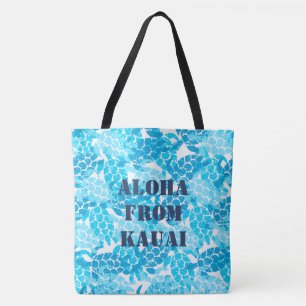 Honu Zee Turtle Hawaiian Monogram Aloha Beach Bag Tote Bag
