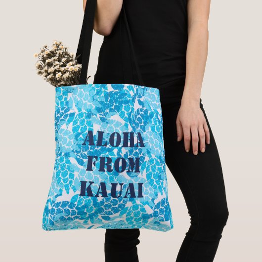 Honu Zee Turtle Hawaiian Monogram Aloha Beach Bag Tote Bag (Dichtbij)