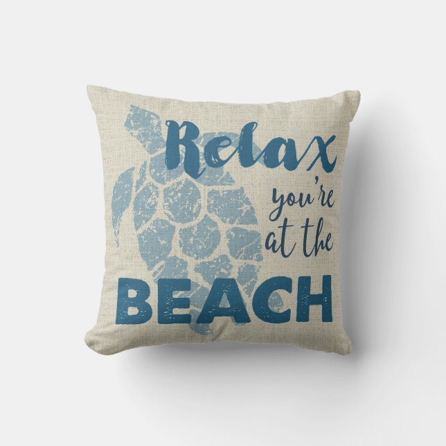 Honu Zee Turtle Hawaiian Relax Beach Omkeerbaar Buitenkussen (Voorkant)