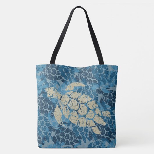 Honu Zee Turtle Hawaiian Relax Reversible BeachBag Tote Bag (Achterkant)