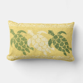 Honu Zee Turtle Hawaiian Reversible Batik - Olive Buitenkussen