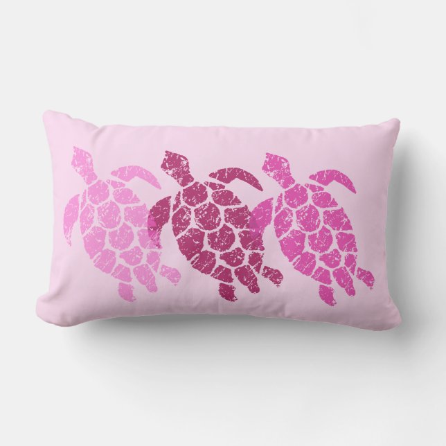 Honu Zee Turtle Hawaiian Reversible Engineered Kussen (Voorkant)