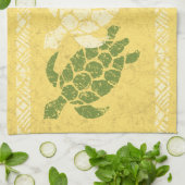 Honu Zee Turtle Hawaiian Tapa Batik - Banana Theedoek (Gevouwen)