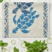 Honu Zee Turtle Hawaiian Tapa Batik - Indigo Theedoek (Gevouwen)