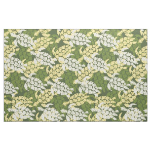 Honu Zee Turtle Hawaiian Tapa-Olive Stof
