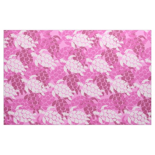 Honu Zee Turtle Hawaiian Tapa - Roze Stof (Fat Quarter)