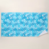 Honu Zee Turtle Hawaiian Tapa-Turquoise Strandlaken (Voorkant)