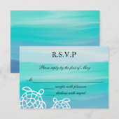 Honu Zee Turtles Beach Wedding RSVP Response Kaartje (Voorkant / Achterkant)